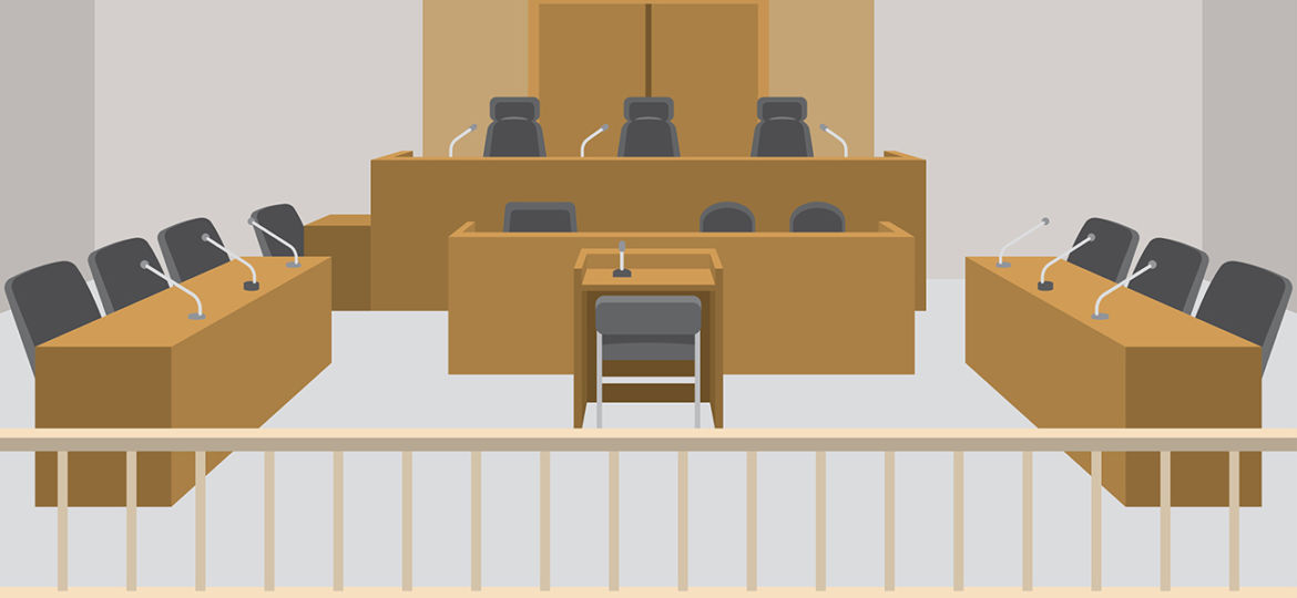 Illustration of interior / Courtroom