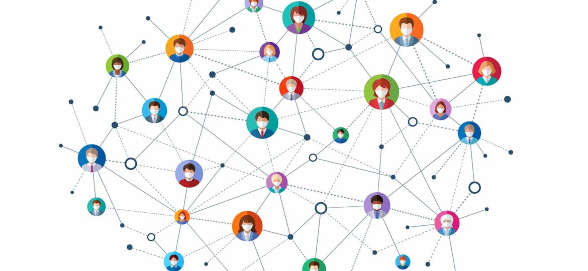 Illustration of a network of people